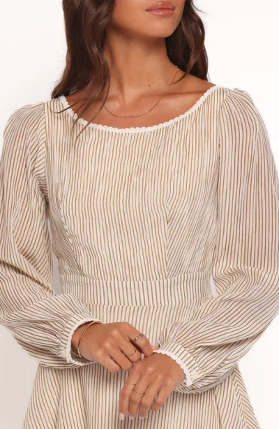 Petal And Pup Petal & Pup Kyra Long Sleeve Minidress In Neutral