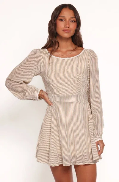 Petal And Pup Petal & Pup Kyra Long Sleeve Minidress In Neutral