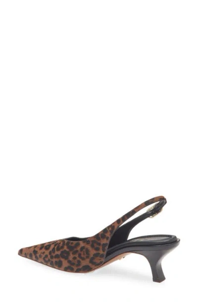 Rag & Bone Madison Slingback Pointed Toe Kitten Heel Pump In Animal Print