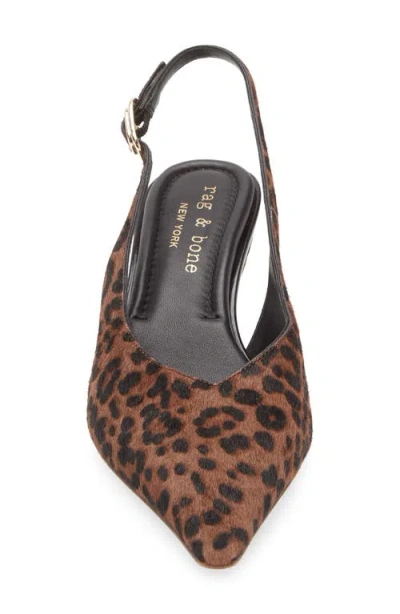 Rag & Bone Madison Slingback Pointed Toe Kitten Heel Pump In Animal Print