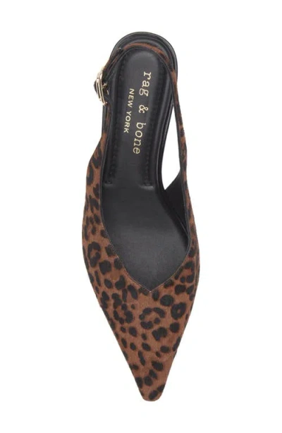 Rag & Bone Madison Slingback Pointed Toe Kitten Heel Pump In Animal Print