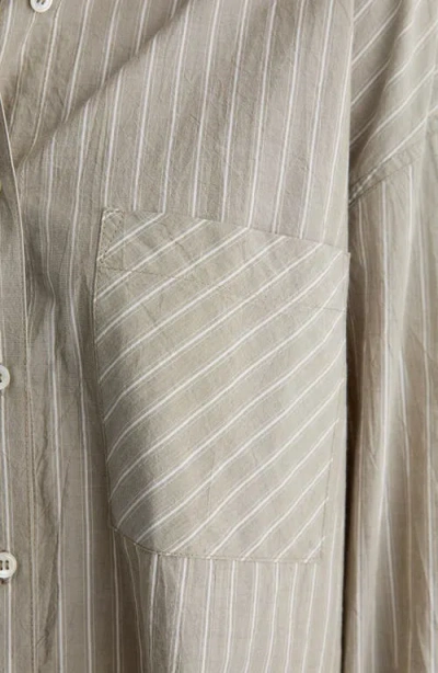 Ag Kellen Relaxed Crop Button-up Shirt In Gray