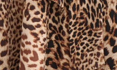 Kasper Women's Printed Elbow-sleeve Tie-waist Midi Dress In Animal Print