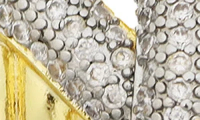 Panacea Two-tone Pavé Crystal Crisscross Huggie Earrings In Multi