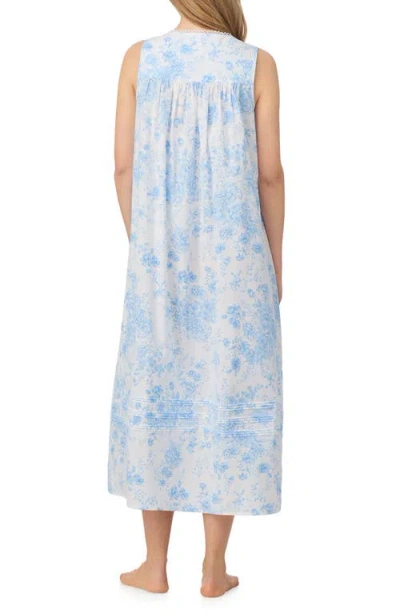 Eileen West Sleeveless Cotton Lawn Ballet Nightgown In Blue
