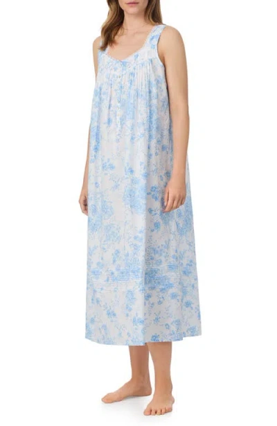 Eileen West Sleeveless Cotton Lawn Ballet Nightgown In Blue