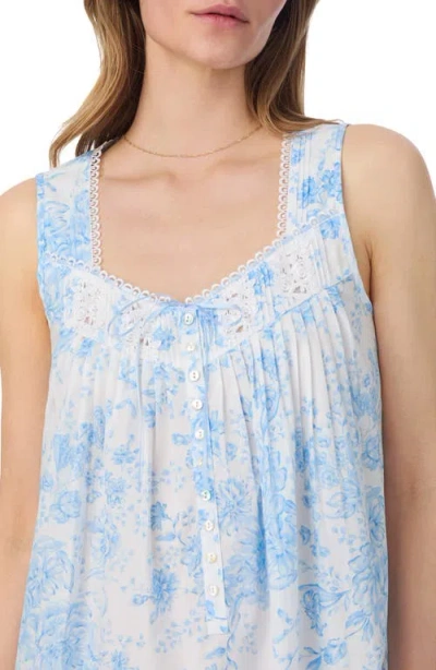 Eileen West Sleeveless Cotton Lawn Ballet Nightgown In Blue