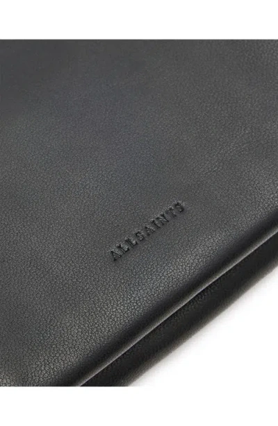 Allsaints Womens Harluna Logo-debossed Leather Wallet Black In Blue