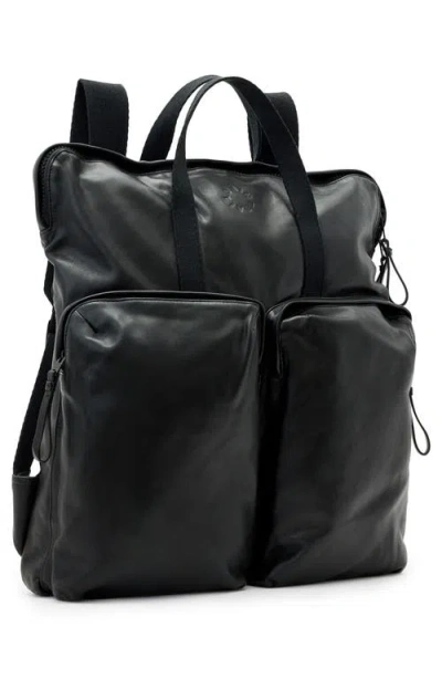 Allsaints Haven Force Leather Backpack In Black