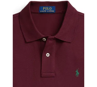 Polo Ralph Lauren Big Boys Cotton Mesh Long Sleeve Polo Shirt In Burgundy