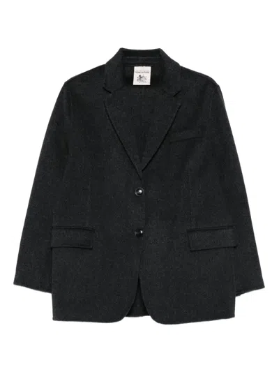 Semicouture Buttoned-up Flap-pocket Blazer In Black
