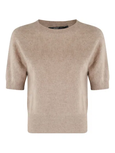 Seventy Mud Cashmere Sweater With Classic Crew Neck In Multi