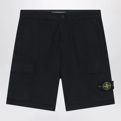 Stone Island Cargo Bermuda Shorts In Black