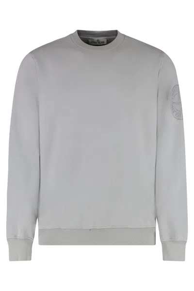 Stone Island Ghost Grey Crewneck Sweater In Gray