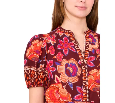 Msk Petite Puff Sleeve Maxi Dress In Multi