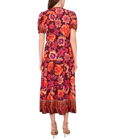 Msk Petite Puff Sleeve Maxi Dress In Multi