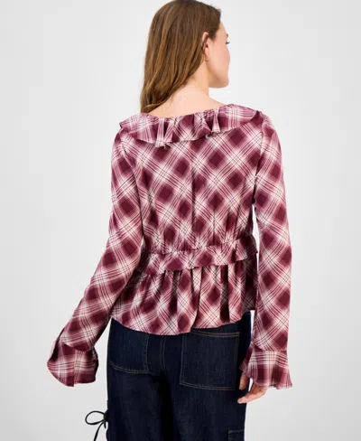 Self Esteem Juniors' Ruffled Babydoll Top In Multi