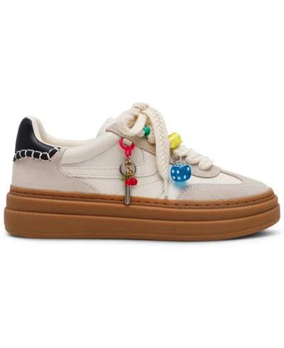 Steve Madden Women's Dodge-c Charm Embellished Platform Lace-up Sneakers In Brown