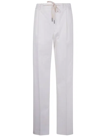 Tagliatore Cotton Straight-leg Trousers In White