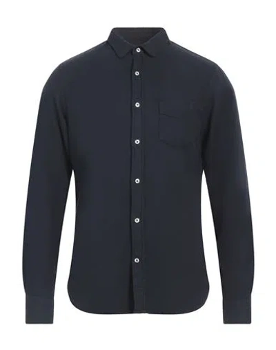 Officine Generale Officine Générale Man Shirt Midnight Blue Size Xl Cotton, Lyocell In Blue
