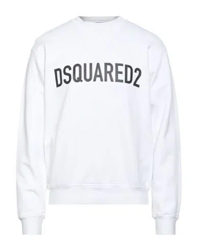 Dsquared2 Ribbed Crew-neck Cotton Sweatshirt With Long Sleeves In White