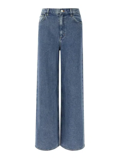 Theory High-waisted Wide-leg Jeans In Blue