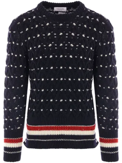 Thom Browne Luxurious Wool And Mohair Sweater In Blue