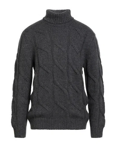 Barba Napoli Man Turtleneck Charcoal Size 44 Virgin Wool, Polyamide In Gray