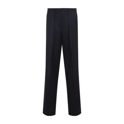 Tom Ford Wool Trousers With Pleated Front And Pinstripe Pattern In Black