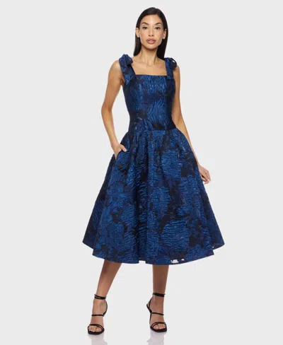 Alex & Sophia Juniors Square Neck Midi Dress In Multi