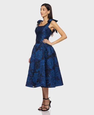 Alex & Sophia Juniors Square Neck Midi Dress In Multi