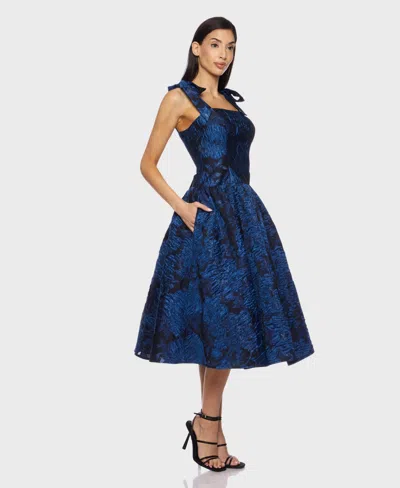 Alex & Sophia Juniors Square Neck Midi Dress In Multi