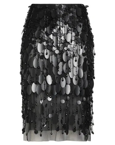 Des_phemmes Woman Midi Skirt Black Size 8 Nylon In Black