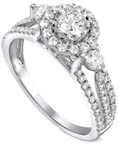 Macy's Diamond Engagement Ring (1 Ct. T.w.) In 14k White Gold In Metallic