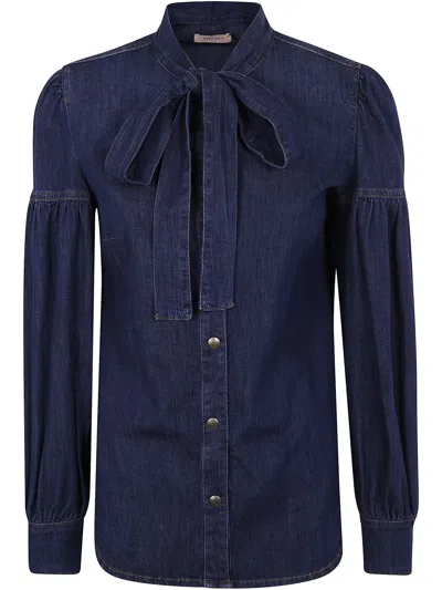 Twinset Twin-set Denim Shirt In Blue