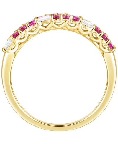 Macy's Created Sapphire, Created White Sapphire & Multi-gemstone Ring In Sterling Silver In Gold