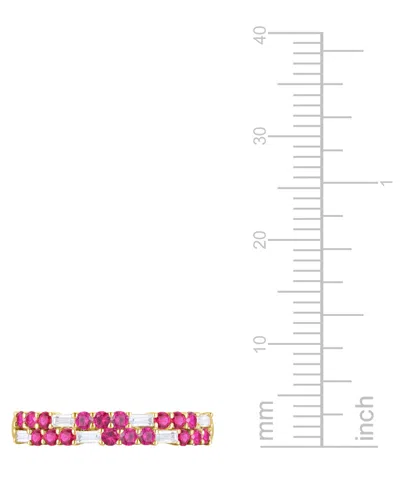 Macy's Created Sapphire, Created White Sapphire & Multi-gemstone Ring In Sterling Silver In Gold