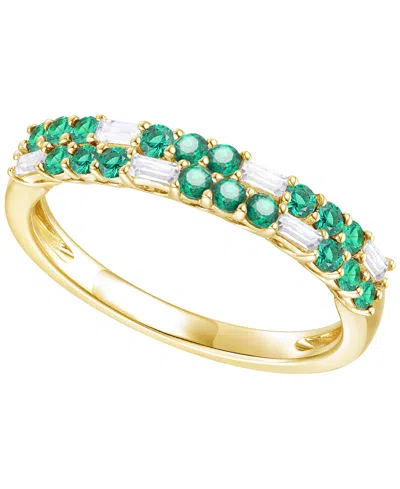 Macy's Created Sapphire, Created White Sapphire & Multi-gemstone Ring In Sterling Silver In Gold