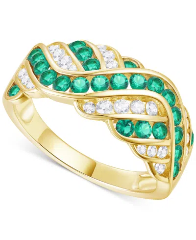 Macy's Created Sapphire, Created White Sapphire & Multi-gemstone Ring In Sterling Silver In Gold