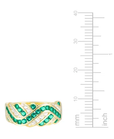 Macy's Created Sapphire, Created White Sapphire & Multi-gemstone Ring In Sterling Silver In Gold