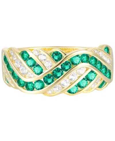 Macy's Created Sapphire, Created White Sapphire & Multi-gemstone Ring In Sterling Silver In Gold