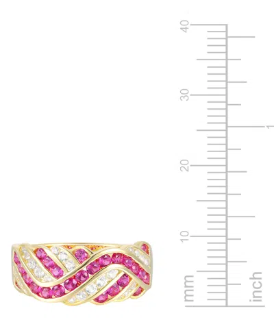 Macy's Created Sapphire, Created White Sapphire & Multi-gemstone Ring In Sterling Silver In Gold