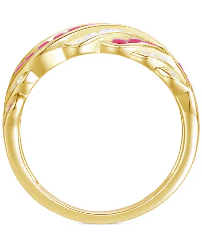 Macy's Created Sapphire, Created White Sapphire & Multi-gemstone Ring In Sterling Silver In Gold