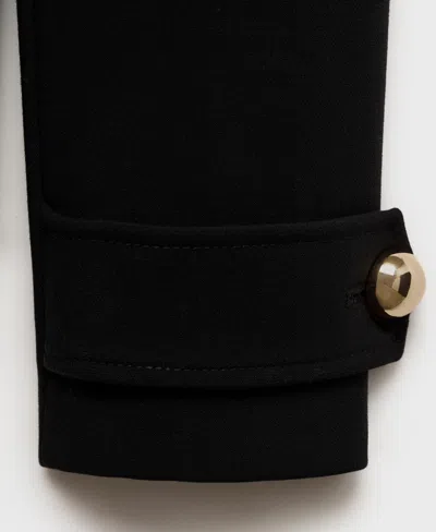 Mango Double-breasted Jacket With Lapels Black In Black