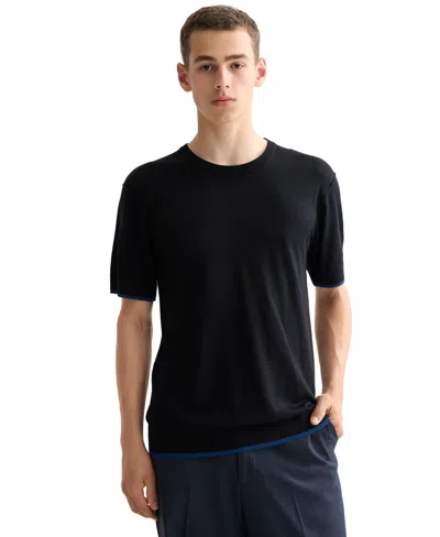Scotch & Soda Men's Relaxed Fit Short Sleeve Textured T-shirt In Black