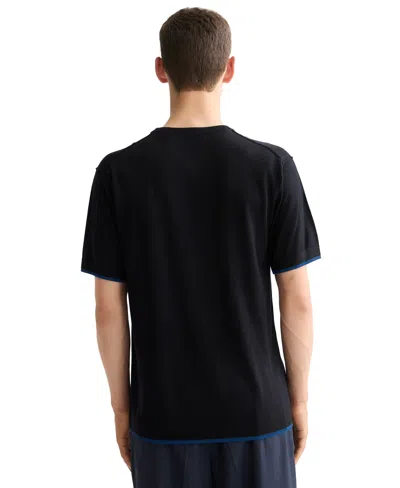 Scotch & Soda Men's Relaxed Fit Short Sleeve Textured T-shirt In Black