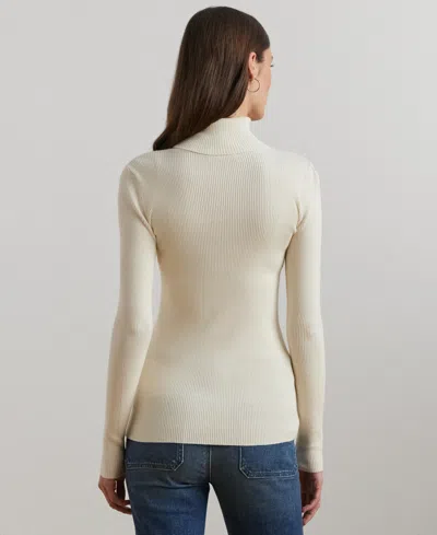 Ralph Lauren Ribbed Turtleneck Sweater In White
