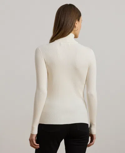 Ralph Lauren Ribbed Turtleneck Sweater In White