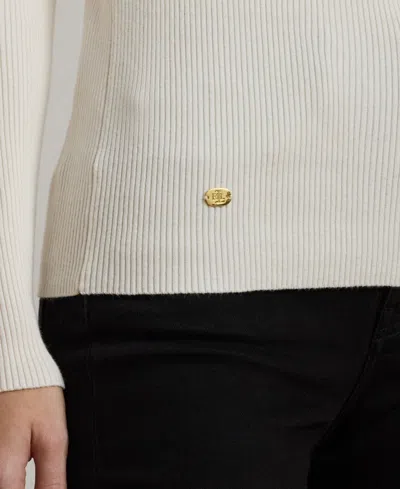 Ralph Lauren Ribbed Turtleneck Sweater In White