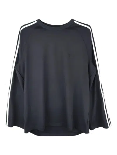 Y-3 Long-sleeve T-shirt With Three Stripes In Black